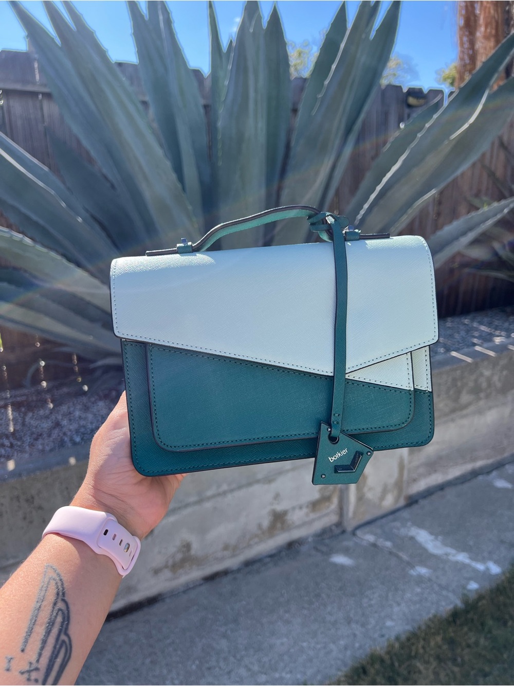 BOTKIER cobble hill Two-Tone saffiano Leather Top-Handle Bag